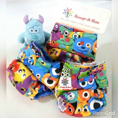 Rump-a-Roo Hybrid Fitted Cloth Diapers. 