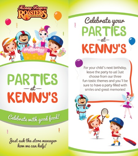 Kenny Roger's Roasters also offers kiddie party packages.