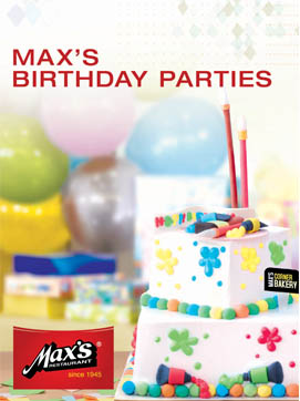 Max's also offer kiddie birthday party packages. 