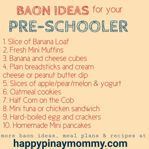 Baon Ideas for Filipino Kids Pre schooler baon