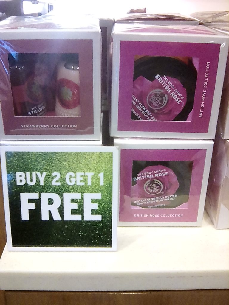 Body Shop Gift items.