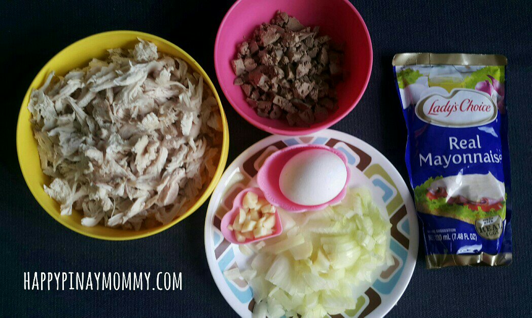 Ingredients for the easy chicken sisig recipe