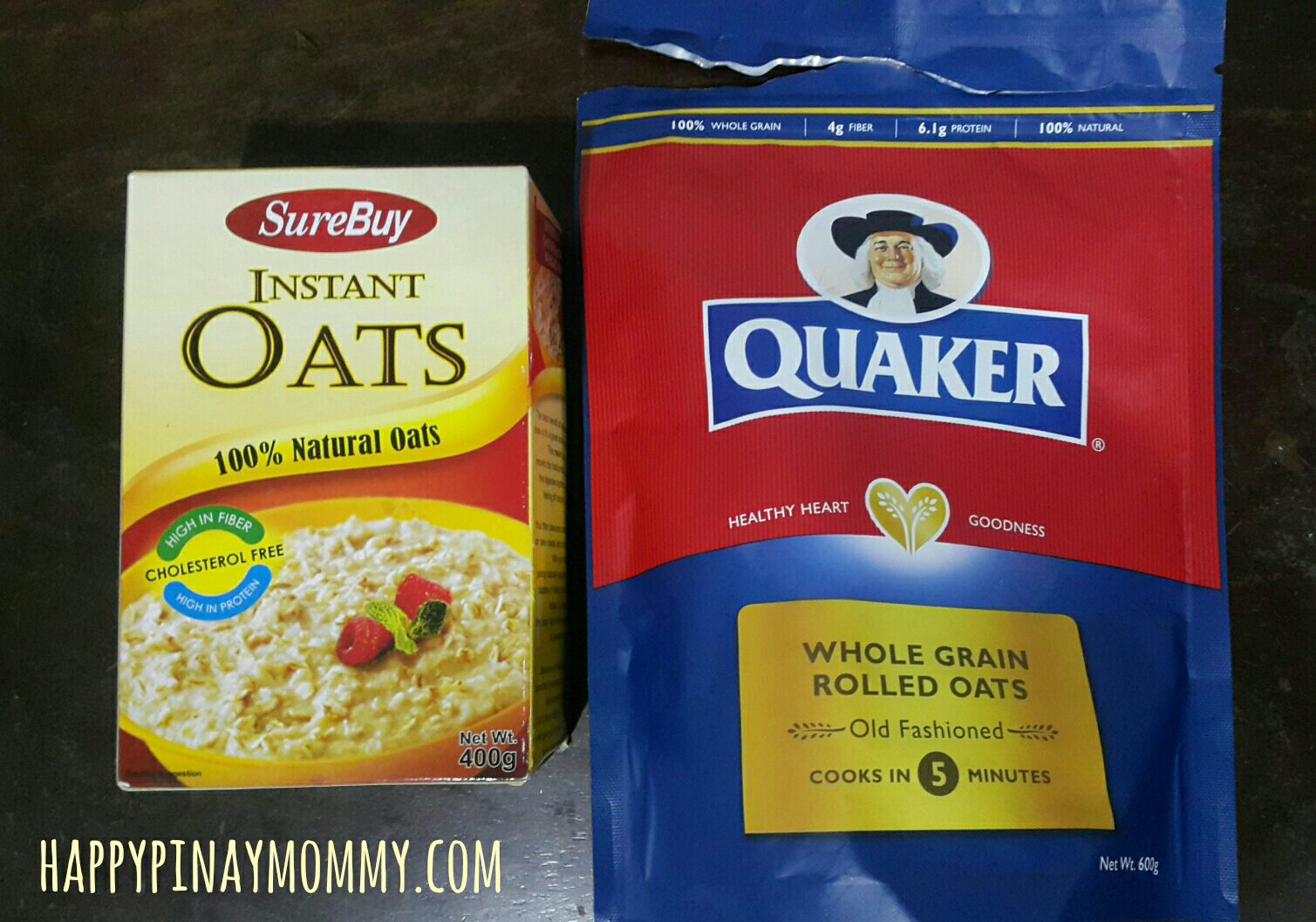 You can choose whatever oatmeal you prefer. Rolled oats are at P92.00/600 grams. This supermarket brand of Oatmeal meanwhile is at P52.00 for 500 grams. Steel cut oats can be purchased at Healthy Options and some Rustan's Supermarkets.