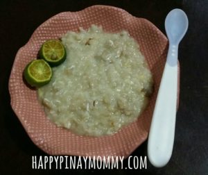 Pork and egg congee -- an easy to cook recipe for your filipino baby