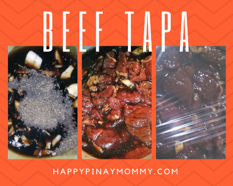 I usually marinate the beef tapa the same day i bought the beef so i would not have to thaw just to marinate. If that will bot be feasible yhen thaw the beef in the ref and marinate the night before you plan to cook it for breakfast