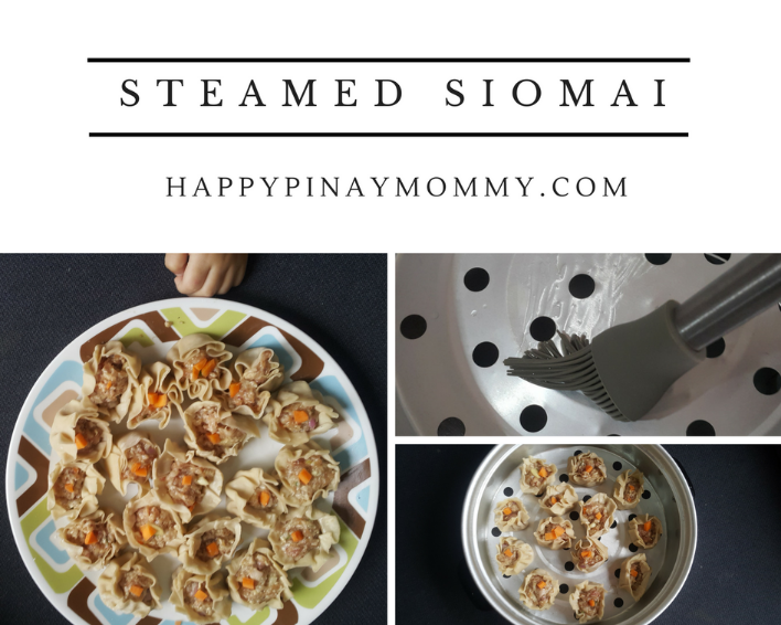 Bring steamer into a boil, brush your steamer with oil, arrange the siomai pieces and steam for about 20 minutes.