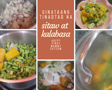 The cooking procedure for the ginataang tinadtad na sitaw at kalabasa is not complicated as well. It is a quick dish to prepare especially for those days when you have a lot of chores to do.