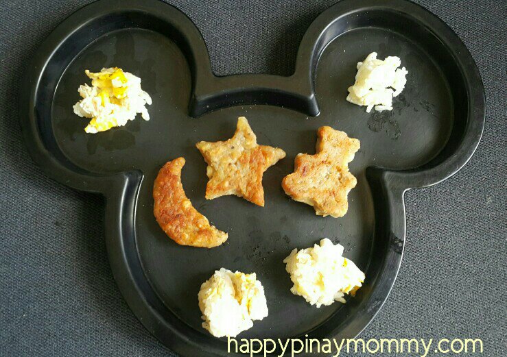 I served the Tuna Nuggets with eggy fried rice balls for my toddler's breakfast.