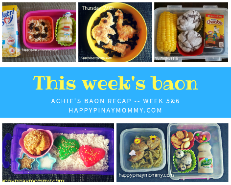 This week's baon recap has six days' worth of baon ideas. I combined weeks 5 and six since achie only had six days of classes during those two weeks because of inclement weather.