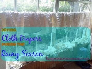 drying cloth diapers during the rainy season