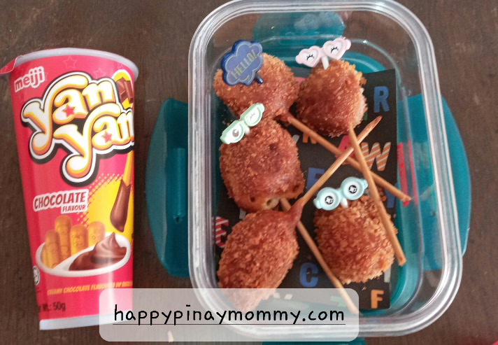 Homemade mini cheese corndog for your kids baon