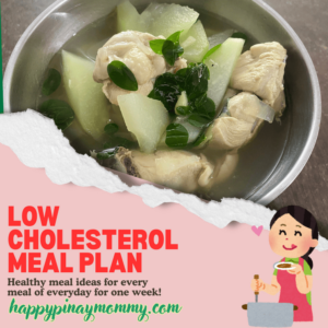 Pinoy Low Cholesterol Weekly Meal Plan