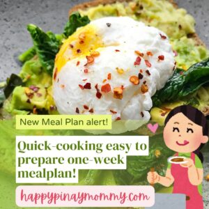 Quick Cooking pinoy meal plan