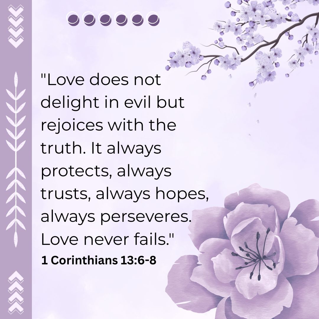 1 Corinthians 13:6-8